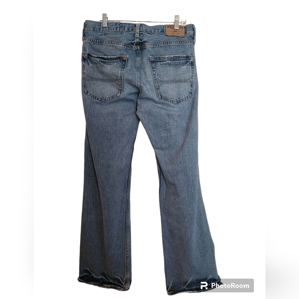 Hollister Straight Leg Blue Denim 5 pocket Jeans Button Fly 31 x 32 - Picture 3 of 9